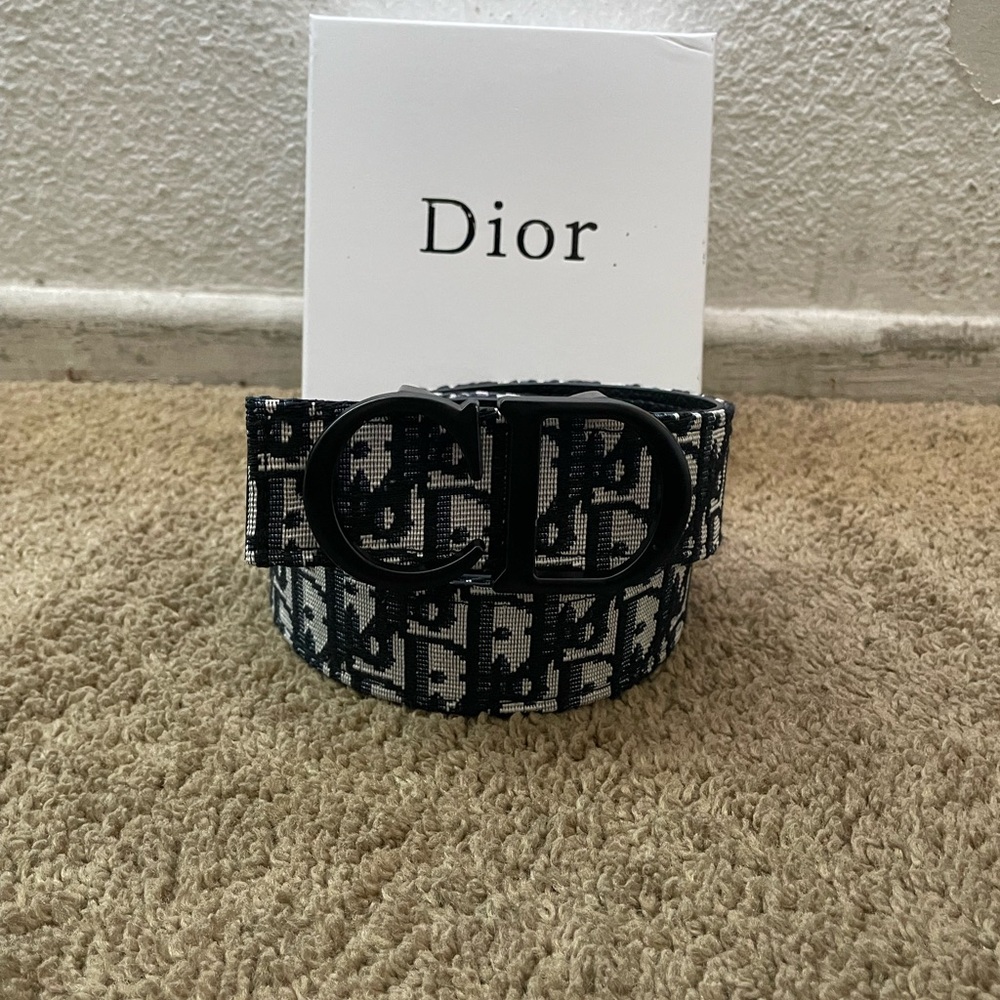 Dior Monogram Black and White Belt